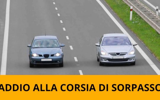 Addio alla corsia di sorpasso - fonte depositphotos.com - giornalemotori.it