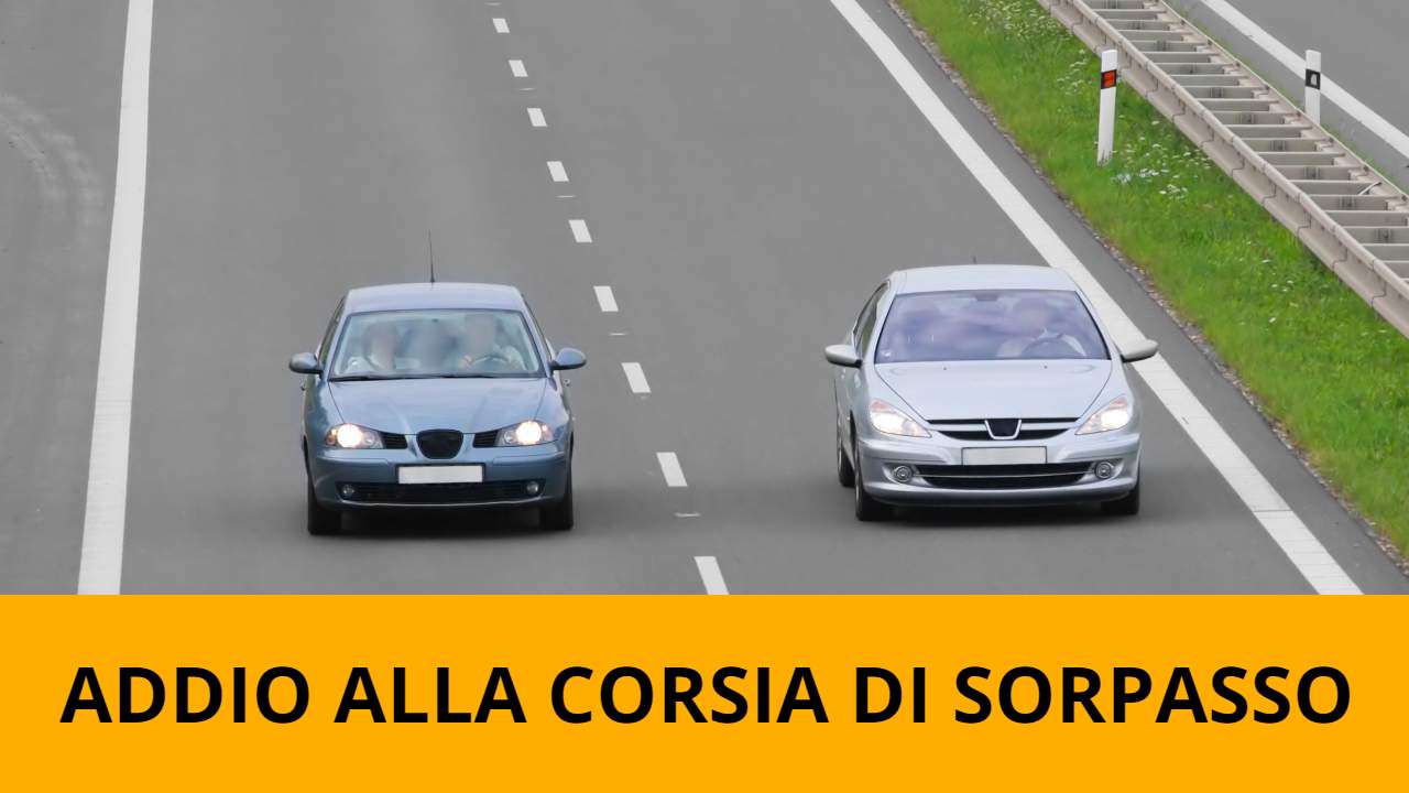 Addio alla corsia di sorpasso - fonte depositphotos.com - giornalemotori.it