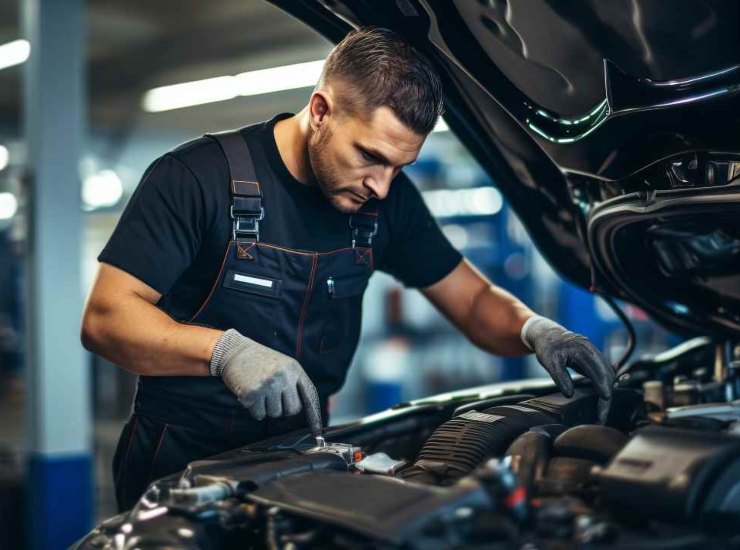 Meccanico al lavoro su un'auto - fonte stock.adobe - giornalemotori.it